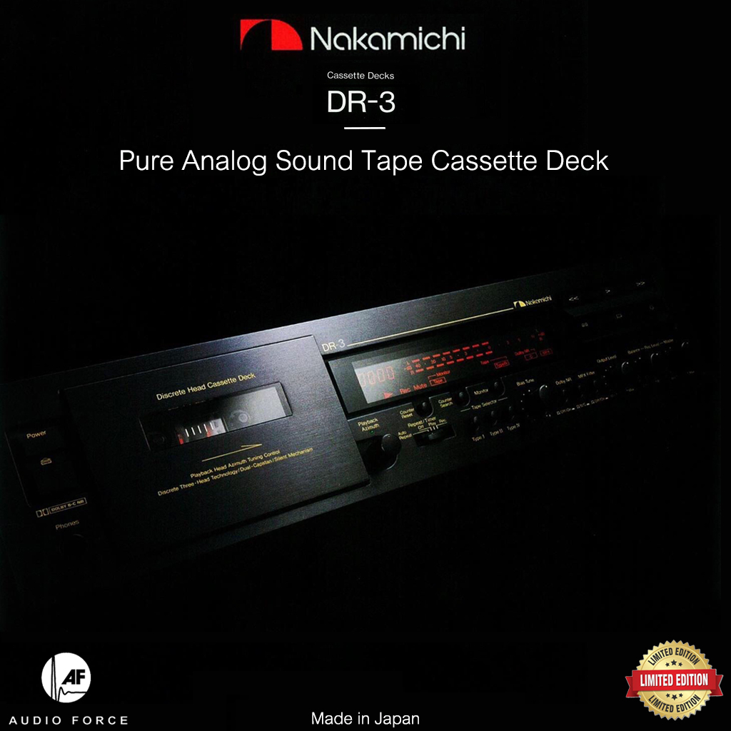 Nakamichi DR-3 : Pure Analog Sound Tape Cassette Deck Black (Made in Japan)