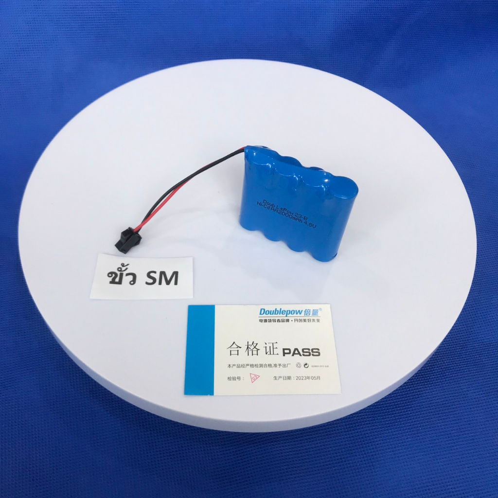 ถ่านชาร์จ Ni-Cd  4.8V  2000mAh  ขั้วSM (ถ่านเกรด A มีประกันทุกก้อน)