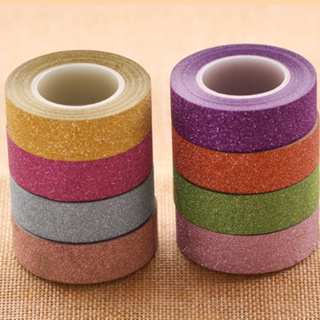 ❤ เทปกลิตเตอร์ เทปกาวกากเพชร Glitter Tape ยาว 5 เมตร DIY เทปกาวกลิตเตอร์ เทปกากเพชร ❤