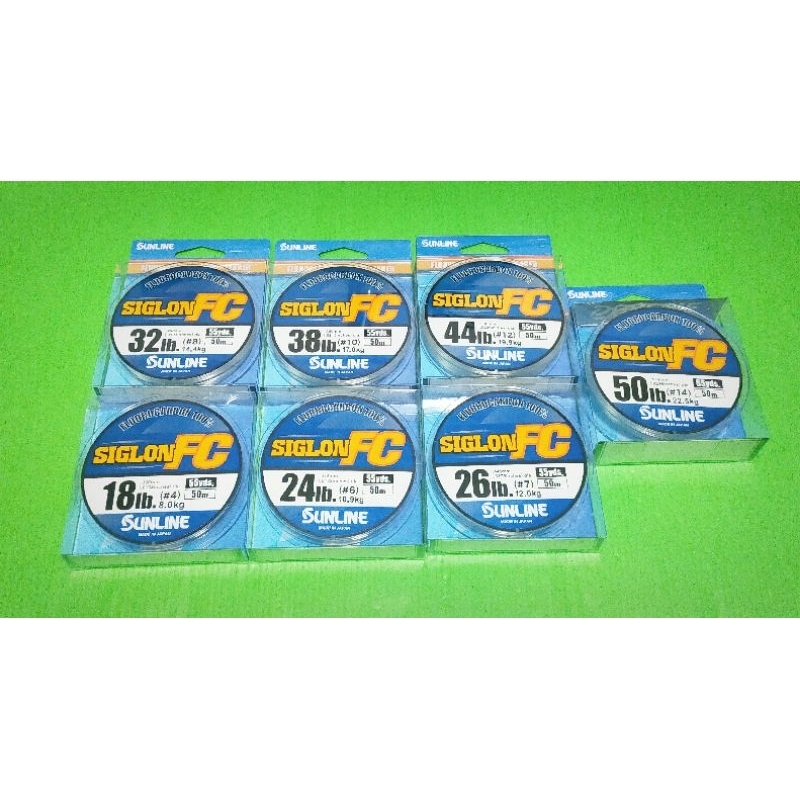 สาย shockleaderfluorocarbon 100%SUNLINE siglon fc made in JAPAN สาย ช้อคลีเดอร์ อย่างดี ความยาวม้วนละ 50 เมตร