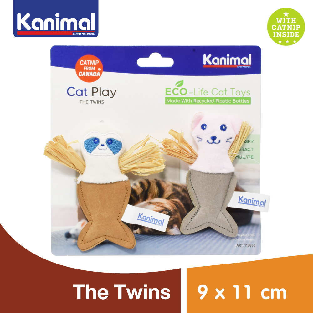 [113856] Kanimal Eco-Life Cat Toy ของเล่นแมว รุ่น The Twins ผลิตจากขวดพลาสติกรีไซเคิล (รักษ์โลก) 9x11 ซม. (2 ตัว/แพ็ค)