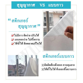 ฟิล์มฝ้าติดกระจกสุญญากาศ ยาว2เมตร รุ่นมีสี ฟิล์มเพิ่มความเป็นส่วนตัว สติกเกอร์ติดกระจกบ้าน ติดประตู หน้าต่าง Window film