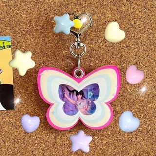 🦋พร้อมส่ง!พวงกุญแจกรอบรูปผีเสื้อ เกาหลี พวงกุญแจกรอบรูปผีเสื้อ น่ารัก