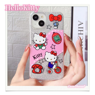 ✨ส่งของขวัญ✨เคส for iPhone 11 14 Pro Max Case for iPhone 12 13 ป้องกันการตก การป้องกัน HelloKitty สาวน่ารักหัวใจ