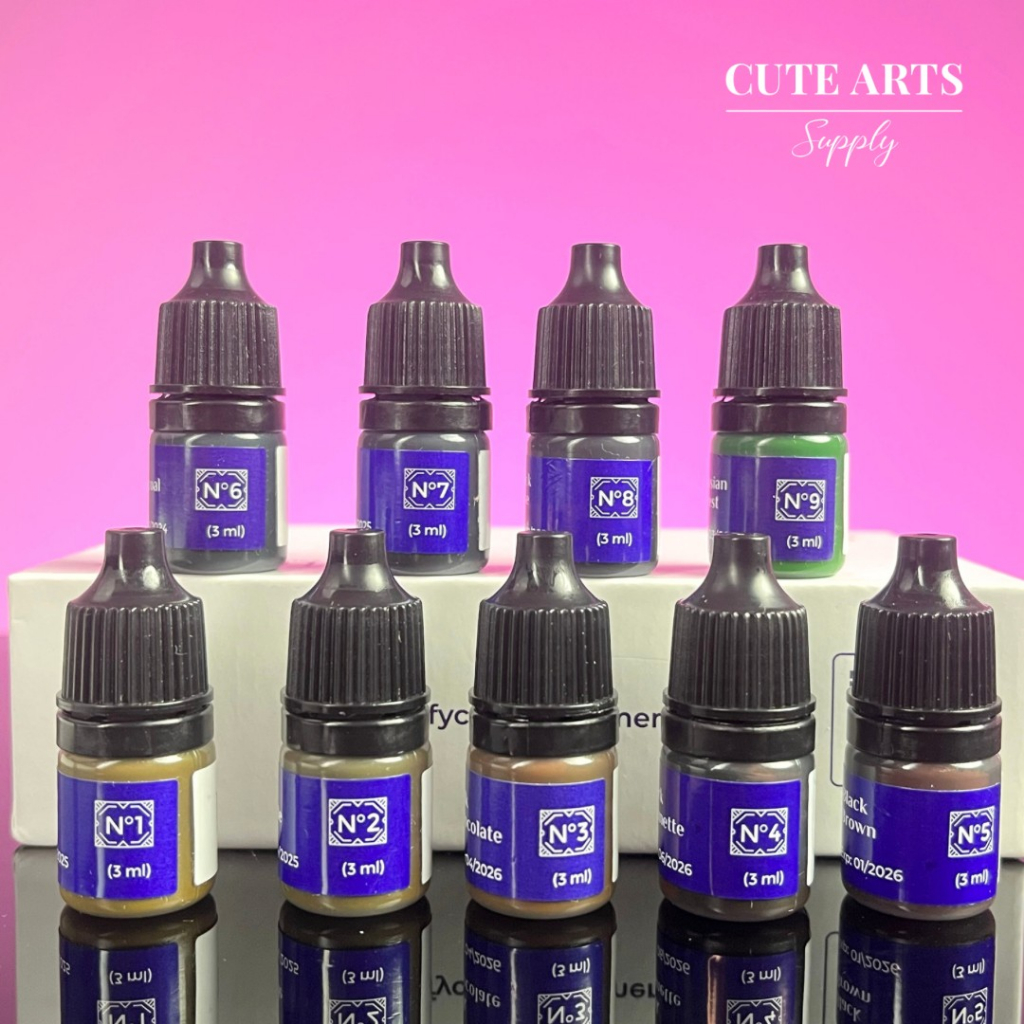 สีสักคิ้ว สีสักขอบตา ฉลากน้ำเงิน Hanafy 3ml. สีรัสเซีย สีไฮบริจด์ พร้อมส่งในไทย