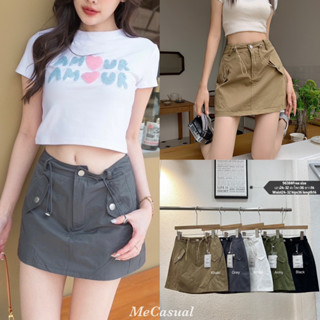 พร้อมส่ง🖤 Cargo short skirt กระโปรงสั้นเชือกรูด แต่งกระเป๋า สไตล์ Y2K งานป้ายK