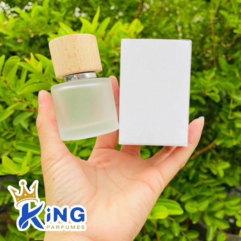 ขวดบรรจุน้ำหอมขวดกลมฝาไม้ขุ่น/ใส30ml #ฝาสเปรย์ #ขวดแก้ว