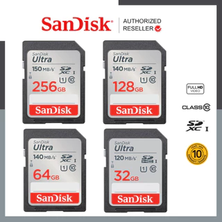 SanDisk Ultra SD Card SDXC UHS-I Memory Card 64GB 128GB 256GB 512GB C10 U1 Full HD (SDSDUNB_GN6IN) เอสดีการ์ด กล้องDSLR