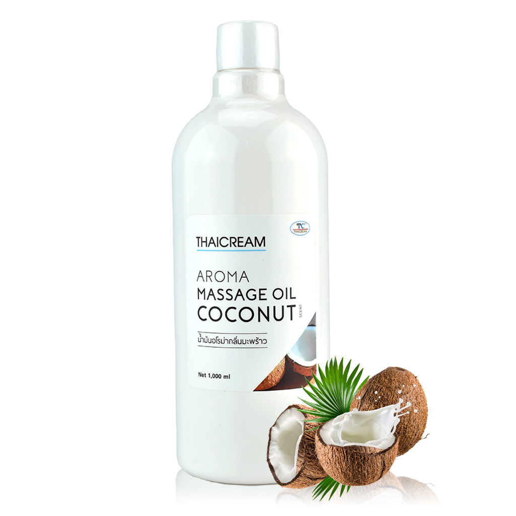 1 ลิตร น้ำมันนวดตัวสปา อโรม่า กลิ่น มะพร้าว ไทยครีม ออยนวด thaicream aroma massage oil coconut scent