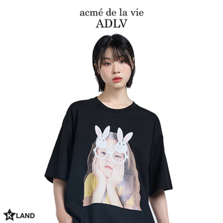 ADLV (acmé de la vie) BABY FACE RABBIT GLASSES SHORT SLEEVE T-SHIRT (ADL23TS0024U)