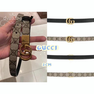 ของแท้ Gucci GG เข็มขัดสองด้าน 2.0 ซม