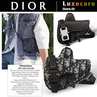 ถูกที่สุด ของแท้ 100%/ดิออร์Dior NANO Men/Saddle Bag ผู้ชาย/กระเป๋าข้าง/กระเป๋าสะพายข้าง