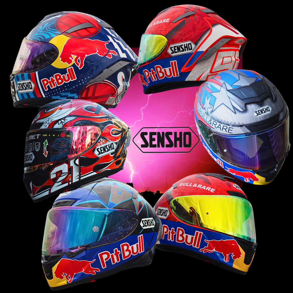 หมวกกันน็อคเต็มใบSensho pit bull 93 รองรับหูฟังบลูทูธ ฟรีสติกเกอร์ pit bull ,sensho