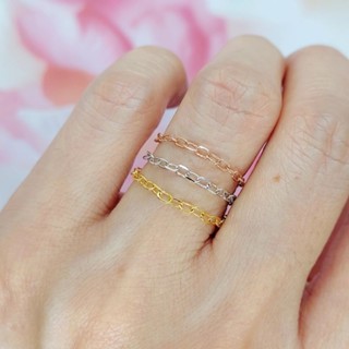 แหวนโซ่ ทองแท้ 9K minimal style มีใบรับประกันสินค้าจากทางร้าน