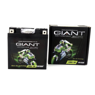 แบตเตอรี่ GIANT 12N5L-BS (12V-5A) ใส่ MIO เก่า แบตแห้ง จำนวน 1 ลูก **แท้**