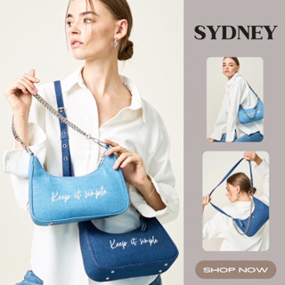 [NEW IN ]  KEEP SYDNEY  DENIM BAG กระเป๋าทรงพอชรุ่นใหม่ (ผ้ายีน)  สไตล์มินิมอล