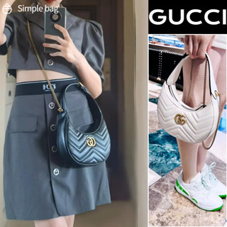 GUCCI GG MARMONT HALF-MOON-SHAPED MINI BAG