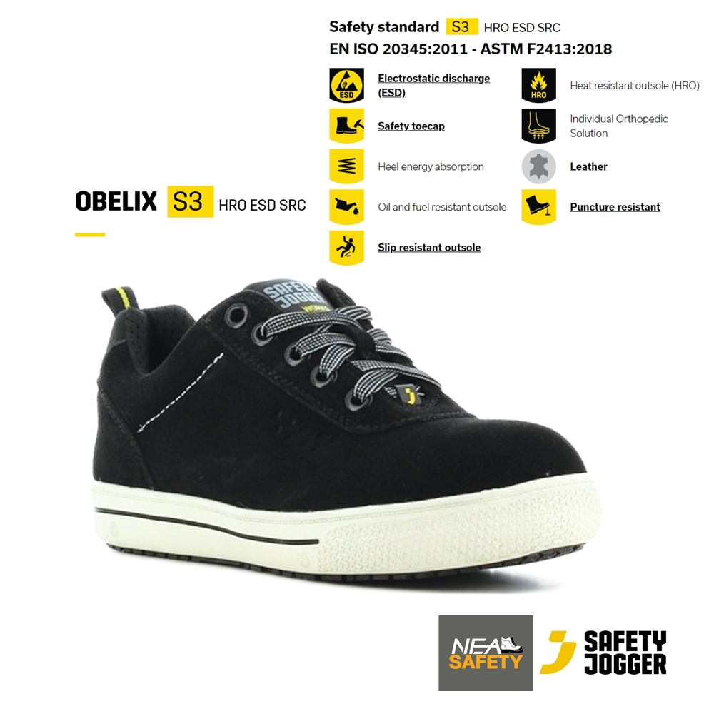 SAFETY JOGGER - OBELIX S3 รองเท้าเซฟตี้ หัวอลูมิเนียม คุณภาพสูง มาตรฐานสากล รองเท้านิรภัย