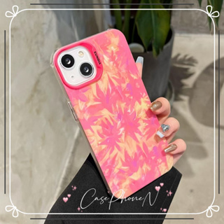 เคสไอโฟน iphone 11 14 Pro Max ins ใบเมเปิล ไฮโซ ดอกไม้ ขอบเต็มเคส ป้องกันการตก iphone 12 13 Pro Case for iPhone