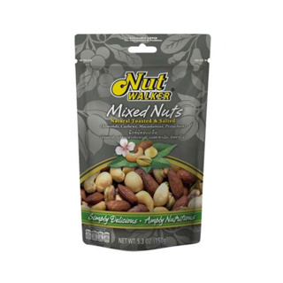 นัทวอล์คเกอร์ มิกซ์นัทอบเกลือ 150 ก. Nut Walker Natural Toasted &amp; Salted Mixed Nuts 150 g.