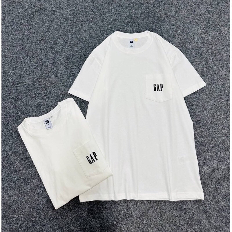 TSMWGP2. เสื้อยืดคอกลมแขนสั้น GAP ใส่สบาย ผ้ายืด สกรีนโลโก้น่าอก