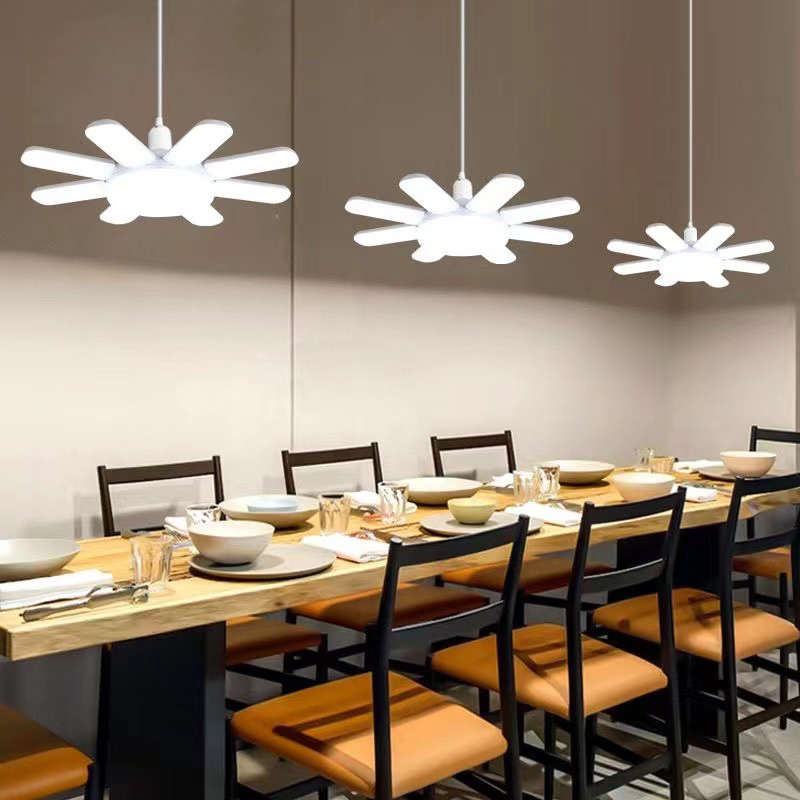 หลอดไฟ LED หลอดไฟทรงใบพัด พับเก็บได้ ปรับมุมโคมไฟได้ ประหยัดพลังงานไฟ ไฟตลาดนัด - รูปที่ 4