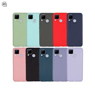 เคส Realme C15 เคสซิลิโคนนิ่ม กันกล้อง สีพาสเทล TPU หนา