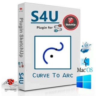 [E52] S4U Curve To Arc 1.0.0 ( ปลั๊กอินเครื่องมือเส้นโค้งถึงส่วนโค้ง ) | Plugin for Sketchup 2017-2023 | Extensions