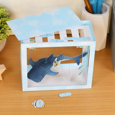 โมเดลกระดาษ 3D : ตู้ปลา Whale shark กระดาษโฟโต้เนื้อด้าน รูปที่ 2