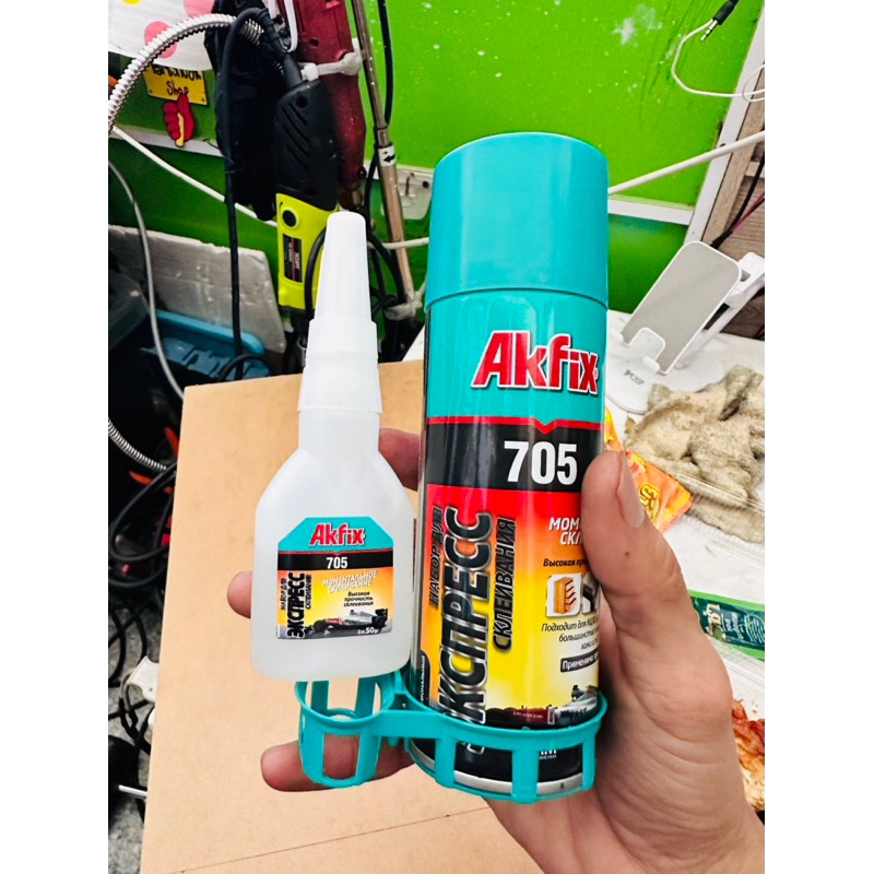Akfix 705 เจ้าเดียวที่ขายในไทย สต๊อกในไทยSuper Glue Accelerator Fast Cyanoacrylate Bond Adhesive 50g
