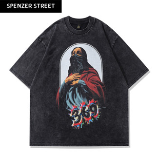 Spenzer.street | 🖤  st mary 369 เสื้อโอเวอร์ไซส์ เสื้อผ้าสตรีท เสื้อเกาหลี เสื้อy2k ทราวิส 2pac ฮิต 2023 มาใหม่