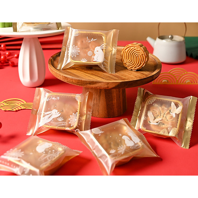 ถุงซิปล็อค ไหว้พระจันทร์ สีฟ้า สีส้ม สีเขียว 9x11 ซม. คุกกี้ ถุงฟอยล์ ก้นตั้ง ใส่อาหาร ถุงแพคสินค้า FO08