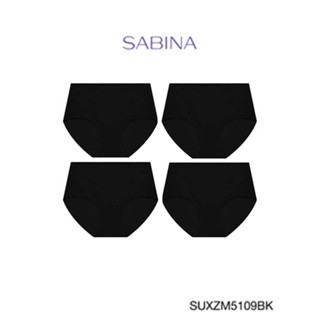 Sabina กางเกงชั้นใน (Set 4 ชิ้น)  รุ่น Panty Zone รหัส SUXZM5109BK สีดำ