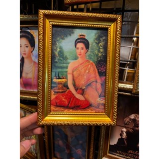 กรอบรูป พระสุพรรณกัลยา ขนาด 13x18 ภาพมงคล ภาพเสริมฮวงจุ้ย เป็นของขวัญของที่ระลึก