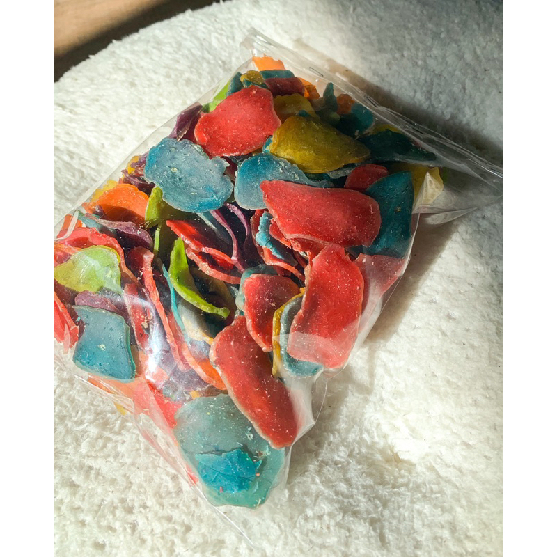 ข้าวเกรียบสีรุ้ง (เรนโบว์) ข้าวเกรียบปลาปัตตานี 250 กรัม