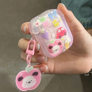 เคสแอร์พอด 3 Case Airpods 3 pro2 case การ์ตูน รถการ์ตูน สุนัขแอปเปิ้ล พร้อมจี้ Airpod 3 pro2 case เคส Airpod 1 gen2 case