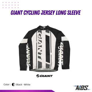 เสื้อปั่นจักรยาน GIANT Cycling Jersey Long Sleeve สี Black and White