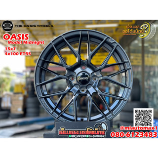 ล้อแม็กซ์ใหม่ขอบ15 OASIS Model Midnight 15x7 4x100 ET35 สีเทากัน