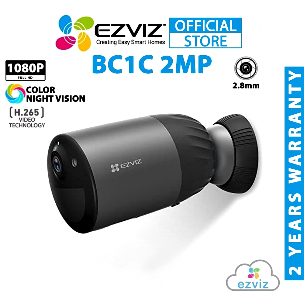 ⚡️กล้องวงจรปิดไร้สาย⚡️EZVIZ รุ่น BC1C 1080P Battery Camera H.265 กล้องไร้สาย 100% แบบชาร์จไฟได้ (มีแ