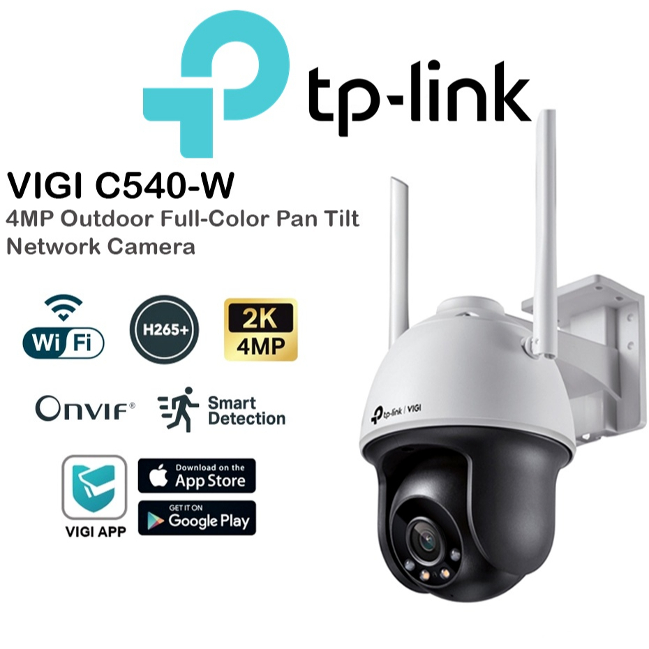 ⚡️กล้องวงจรปิดไร้สาย⚡️ TP-LINK (VIGI C540-W) 4MP Outdoor Full-Color Wi-Fi Pan Tilt Network Camera 3Y
