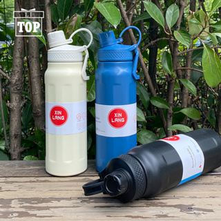 【TOP LI】1000 ml กีฬากาต้มน้ำสแตนเลส 304 ฟิตเนสกลางแจ้งความจุขนาดใหญ่กีฬาพกพาความร้อนฉนวนกันความร้อนแบบพกพาเย็นถ้วยกระติกน้ำร้อนพร้อมหลอด