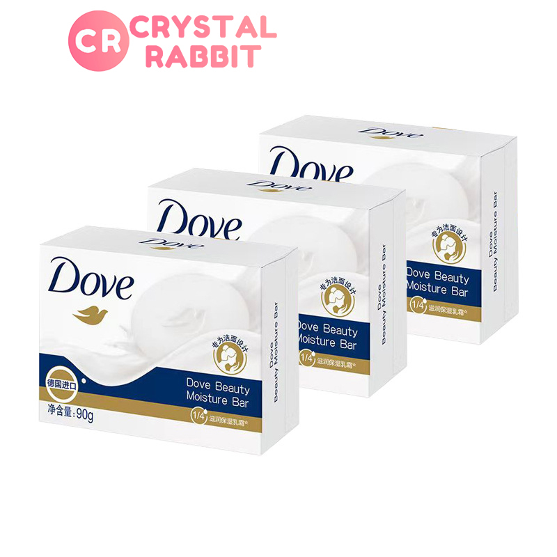 CRYSTAL RABBIT โดฟ ออริจินัล สบู่ก้อน ซอฟท์ ไวท์ มอยซ์เจอร์ไรเซอร์ บอดี้ โซป แฟร์ สกิน สมูทติ้ง มอยส์เจอร์ไรเซอร์ สำหรับผิวบอบบาง 90กรัม