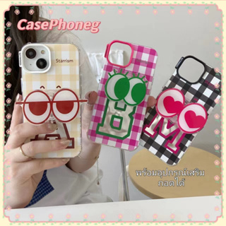 🍑CasePhoneg🍑ป้องกันการหล่น ขอบเต็ม ขาตั้ง ถอดได้ iPhone 11 14 pro max ความคิดสร้างสรรค์ รูปแบบตารางcase for iPhone 12 13