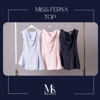 Miss office เสื้อคอถ่วงแขนกุดระบายเฉียง (MT-228)