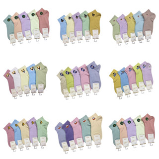 GRsocks แพ็ค10คู่ ถุงเท้าข้อสั้น ลายการ์ตูน มีหู ลายคริสต์มาส ราคาส่ง ซุ่มลาย