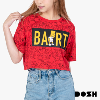 DOSH WOMENS CROPPED T-SHIRTS THE SIMPSONS เสื้อยืดทรงครอปสั้น ผู้หญิง FSIWT1010-RE