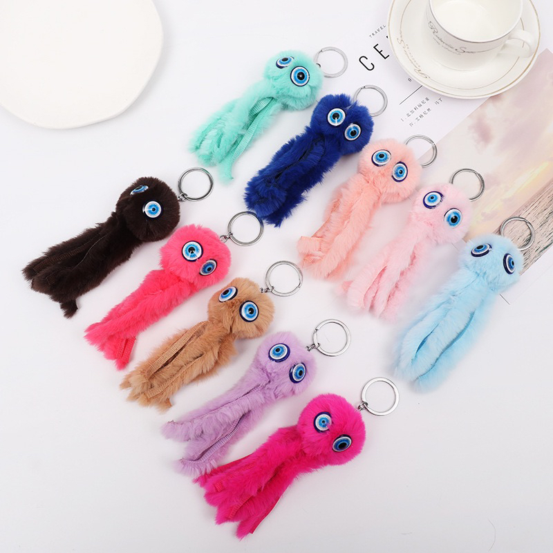 พวงกุญแจปลาหมึกตัวเล็กน่ารัก 18cm ขายปลีกและส่ง สามารถเลือกสีได้ Cute Small Octopus Keychain ZY