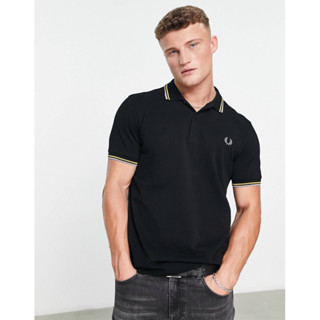 Fred Perry Twintip Polo Shirt in Black