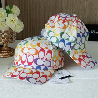 🍀🍀 🌈 หมวก COACH CJ714 Rainbow Signature Baseball Hat