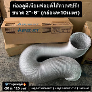 ท่ออลูมิเนียมฟอยด์ไส้ลวดสปริง 2”-6” AERO-DUCT ท่อฟอยด์ ท่อเฟล็ก ท่อระบายอากาศ ท่อส่งแอร์ ท่อดูดระบายควัน ALUMINIUM FOIL